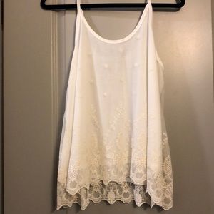 Cream colored lace tank